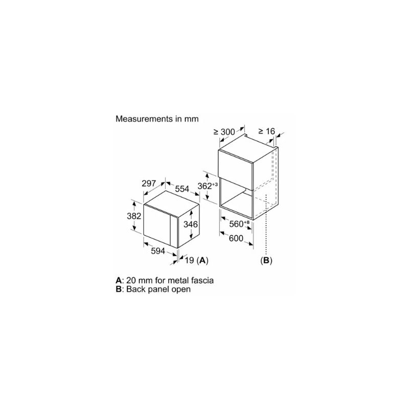 Lò vi sóng Bosch BEL520MS0K 8 Kích thước của Lò vi sóng Bosch BEL520MS0K