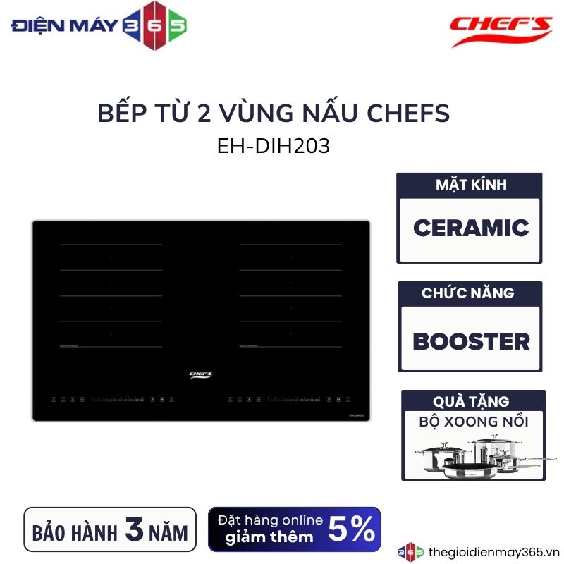 Bếp từ đôi Chefs EH-DIH203 2 Bếp từ đôi Chefs EH-DIH203