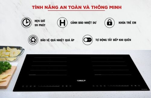 Bếp từ đôi Chefs EH-DIH203 9 tính năng an toàn của của bếp từ đôi Chefs EH-DIH203
