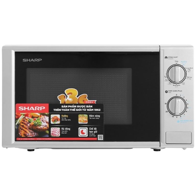 Lò vi sóng mini 20L Sharp R-G228VN-SL 3 Lò vi sóng mini 20L Sharp R-G228VN-SL
